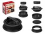 Kinvara Prensa Hamburguesa 3 en 1 Antiadherente PP Negro 12.5 x 5.8 x 12.5 cm (Set de 12)