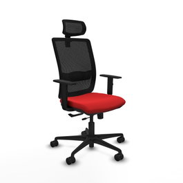 PIQUERAS Y CRESPO Silla de oficina Haches con mecanismo Sincro/Traslack, Rojo y Negro