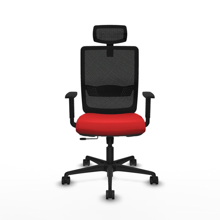 PIQUERAS Y CRESPO Silla de oficina Haches con mecanismo Sincro/Traslack, Rojo y Negro