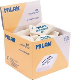 MILAN Gomas de borrar 230 Miga de pan romboides, caja de 30 unidades