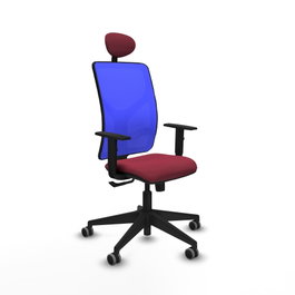 PIQUERAS Y CRESPO Silla de oficina Motilla con mecanismo Sincro, Granate y Azul
