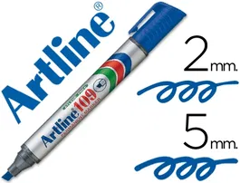 Artline 109 Rotulador Permanente Marcador Punta Biselada Color Azul Trazo 2-5 mm