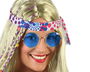 Gafas Redondas Azul Carnaval Mujer Adulto Psicodélicas Hippies Años 60
