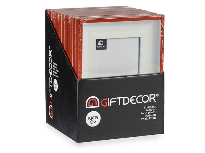 Giftdecor Portafotos 10x15 Blanco y Rojo Plástico y Cristal (Set de 24)