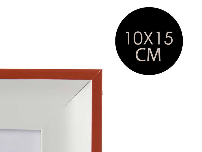 Giftdecor Portafotos 10x15 Blanco y Rojo Plástico y Cristal (Set de 24)
