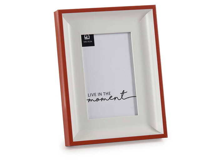 Giftdecor Portafotos 10x15 Blanco y Rojo Plástico y Cristal (Set de 24)