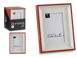 Giftdecor Portafotos 10x15 Blanco y Rojo Plástico y Cristal (Set de 24)
