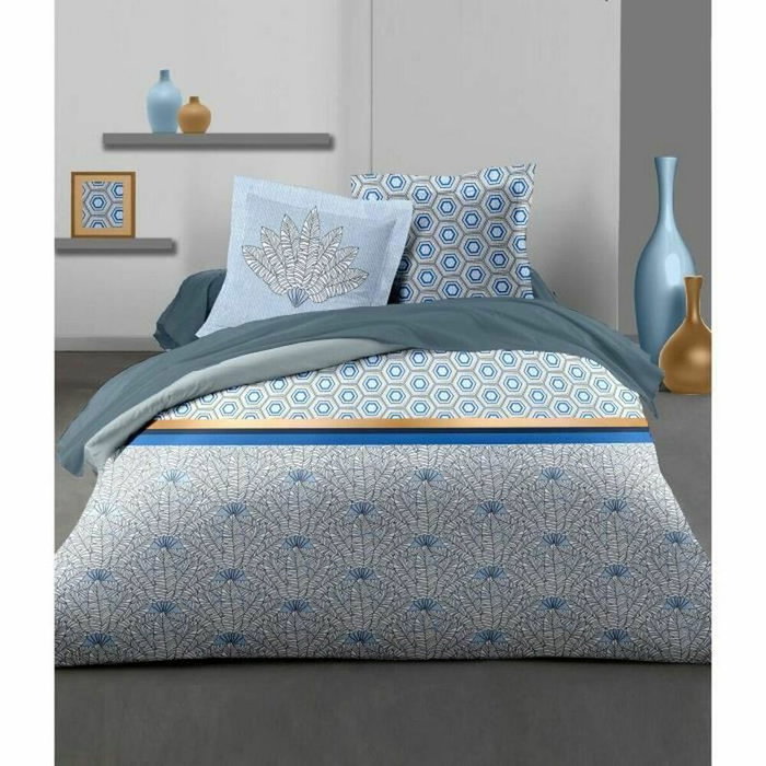 Home Linge Passion Juego de edredón Luxor - Azul y blanco Home Linge Passion Juego de edredón Luxor - Azul y blanco