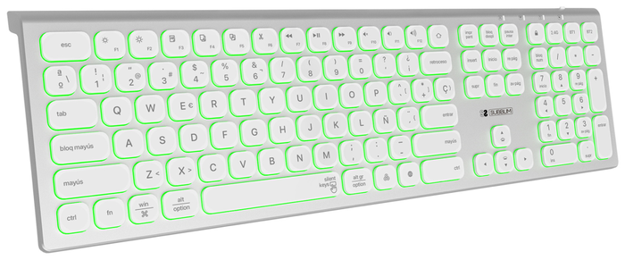 Subblim Master Teclado Inalámbrico Retroiluminado Plata y Blanco