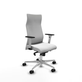 PIQUERAS Y CRESPO Sillón Albacete Blanco con Mecanismo Sincro y Base de Aluminio
