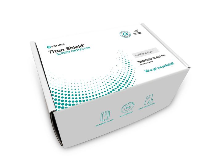 eSTUFF Titan Shield Protector de Pantalla Completo para iPhone 15 Pro (50 Piezas)
