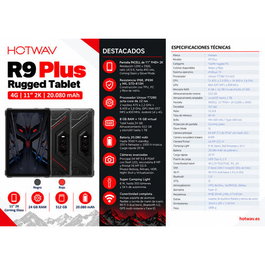 HOTWAV Rugged TAB R9 Plus 8GB RAM 512GB ROM Rojo