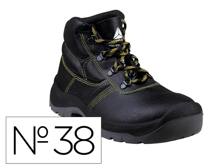 Deltaplus Botas de Seguridad Piel Crupón S1P SRC Negro Talla 38 Deltaplus Botas de Seguridad Piel Crupón S1P SRC Negro Talla 38