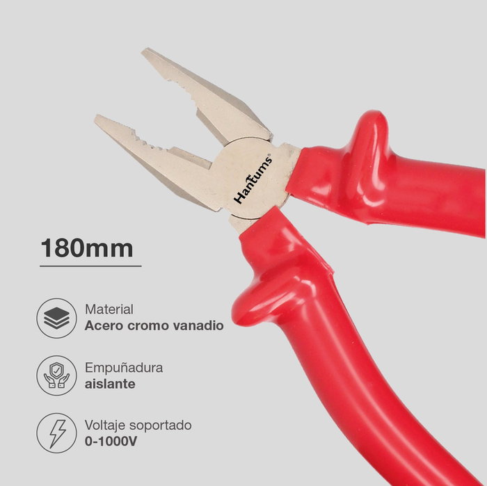 Hantums Alicate universal con mango aislante 180mm