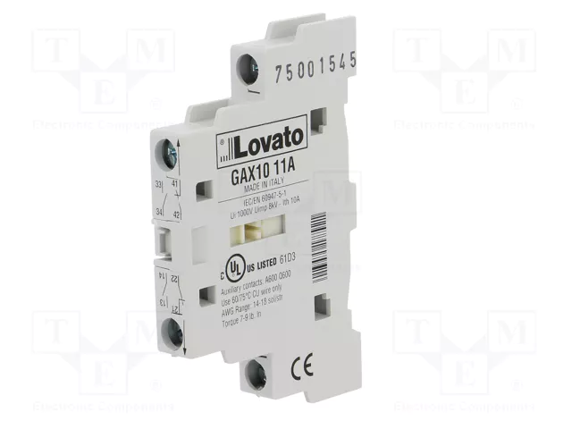 LOVATO ELECTRIC Contactos auxiliares GA lateral NC + NA