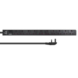 Lanview Regleta de alimentación PDU para rack Reino Unido, 10 enchufes UK 13A, cable 5m, montaje vertical/horizontal 1-4U