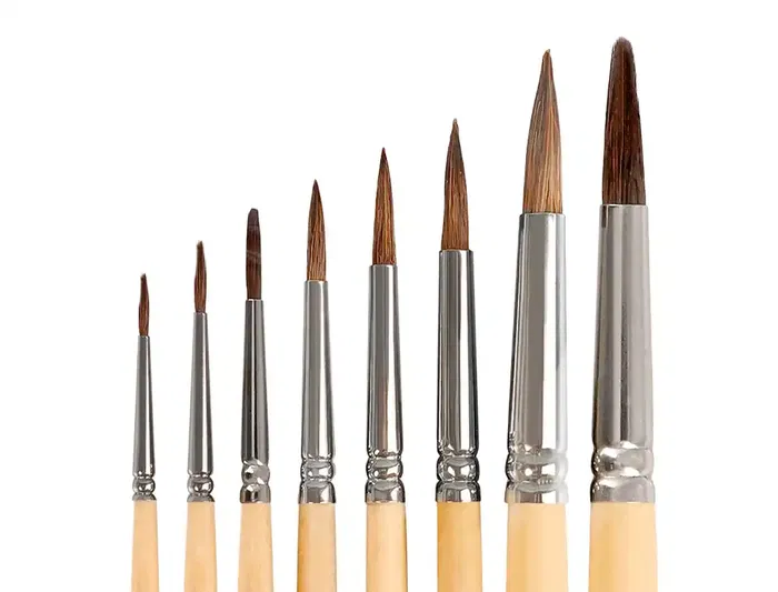 Liderpapel Pinceles de Acuarela Blister de 8 Unidades Surtidas con Pelo de Pony y Virola Cromada Certificado FSC