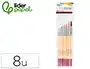 Liderpapel Pinceles de Acuarela Blister de 8 Unidades Surtidas con Pelo de Pony y Virola Cromada Certificado FSC