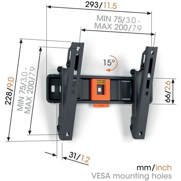 Vogels Soporte de Pared TVM 1223 Full-Motion para TV Pequeña de 19-43 Pulgadas, 1 Brazo