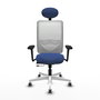 PIQUERAS Y CRESPO Silla de oficina Zulema con mecanismo Sincro/Traslack Azul marino y Blanco