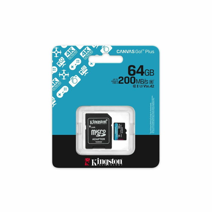 Kingston Canvas Go! Plus 64 GB microSDXC A2 U3 V30 con adaptador