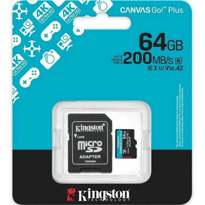 Kingston Canvas Go! Plus 64 GB microSDXC A2 U3 V30 con adaptador