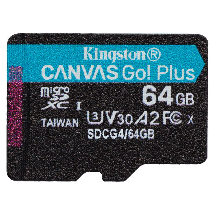 Kingston Canvas Go! Plus 64 GB microSDXC A2 U3 V30 con adaptador