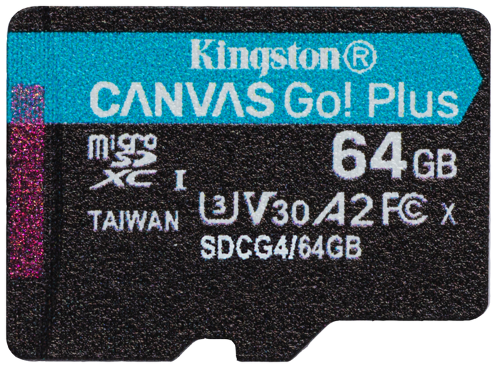 Kingston Canvas Go! Plus 64 GB microSDXC A2 U3 V30 con adaptador