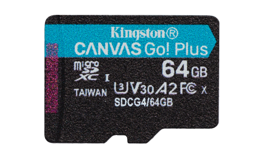 Kingston Canvas Go! Plus 64 GB microSDXC A2 U3 V30 con adaptador