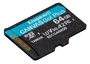 Kingston SDCG4/64GB MicroSD 64GB Clase 10 Canvas Go Plus 4 200MB/s U3 V30 A2 Negro/Turquesa