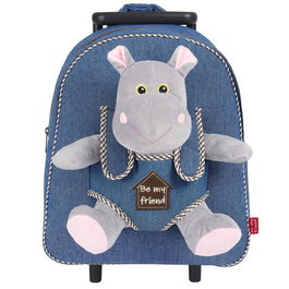 PERLETTI Trolley + Peluche Hipopotamo Holly 38cm
