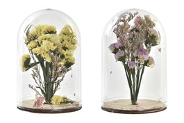 DKD Home Decor Decoración Flor Seca Cristal 8x8x13 Surtido de 2