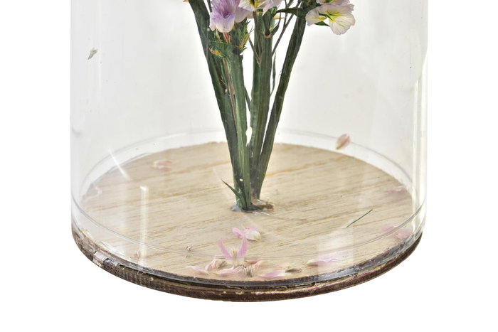 DKD Home Decor Decoración Flor Seca Cristal 8x8x13 Surtido de 2