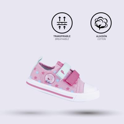 Zapatilla Loneta Suela Pvc Velcro Peppa Pig Rosa 23