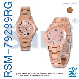 SAMI SRA 12 Reloj Analógico Hombre con Fecha, Correa de Acero Inoxidable y Resistencia al Agua 3ATM
