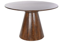 DKD Home Decor Mesa de Comedor Mango 120x120x76 Marrón Oscuro