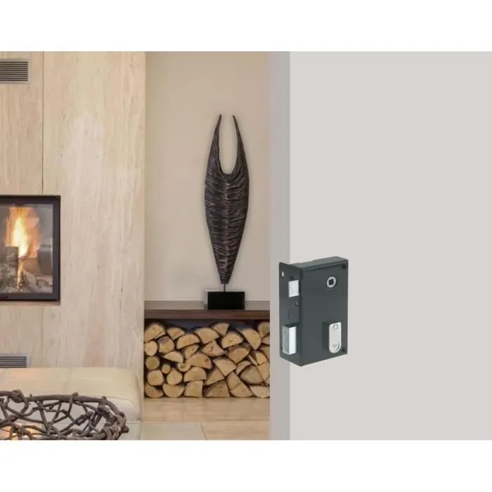 Yale Cerradura Vertical de Superficie YAV36G con Rodillo Izquierdo, Caqui, Puerta de Comunicación Interior - 2 Llaves Incluidas