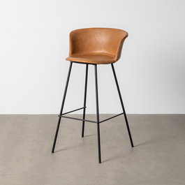 Taburete Camel Metal / Simil Piel 44,50 X 48,50 X 93,50 cm (Set de 2)