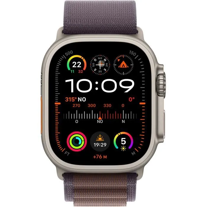 Apple Watch Ultra 2 GPS + Cellular - 49 mm - Caja de titanio - Correa Indigo Alpine Loop - Mediano