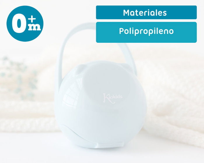 KioKids Portachupetes Con Gancho Azul +0 Meses