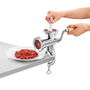 Metaltex Picadora de Carne Manual 3 en 1 con Disco de Acero Inox ø66 mm y Accesorios para Salchichas y Galletas