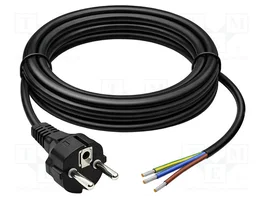 QOLTEC Cable de alimentación HD5VV-F 3G0,75mm2 CEE 7/7 3m