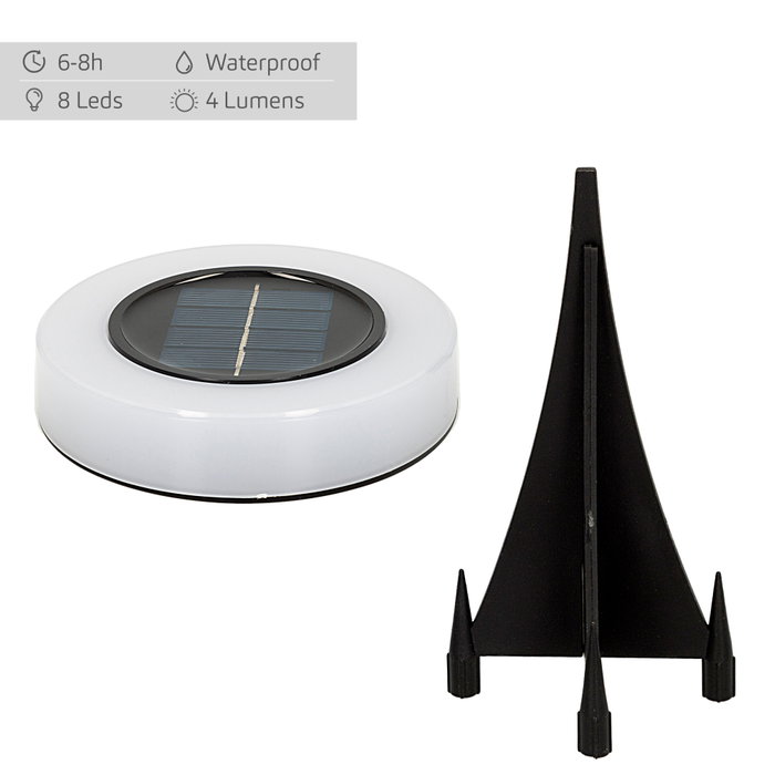 Aktive Tech Pack de 4 focos solares LED luz blanca con baliza