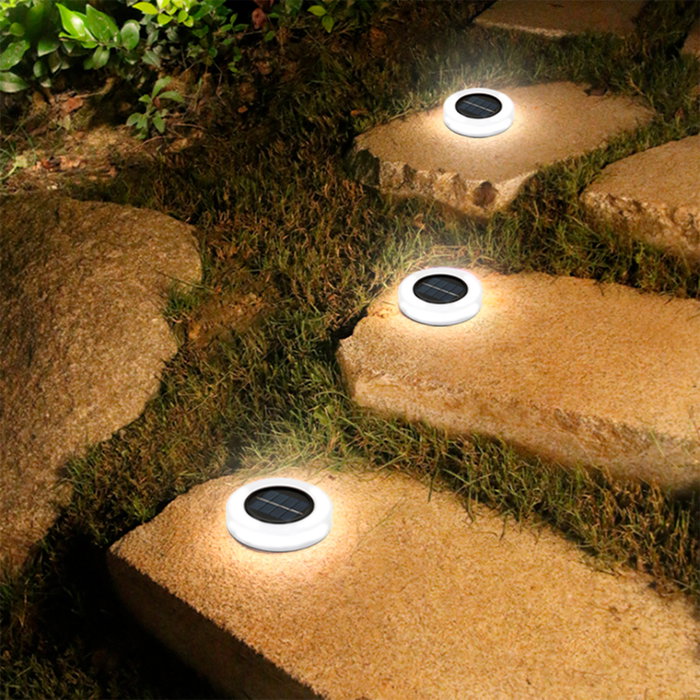 Aktive Tech Pack de 4 focos solares LED luz blanca con baliza