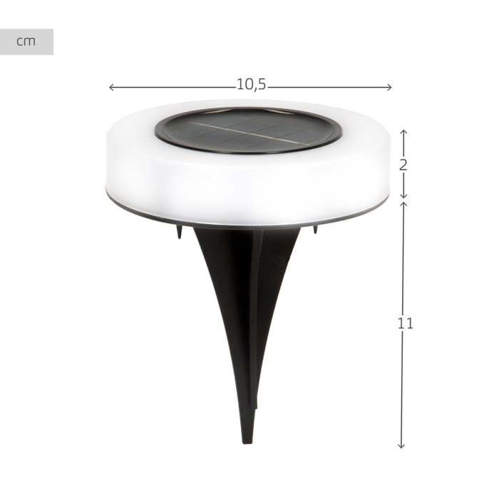 Aktive Tech Pack de 4 focos solares LED luz blanca con baliza