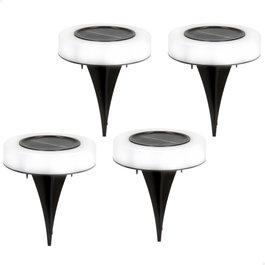 Aktive Tech Pack de 4 focos solares LED luz blanca con baliza