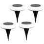 Aktive Tech Pack de 4 focos solares LED luz blanca con baliza