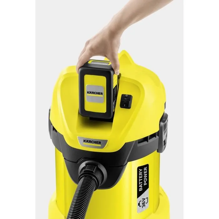 Karcher WD 3 Aspiradora Inalámbrica Multifuncional 36V 2.5Ah Depósito 17L 300W
