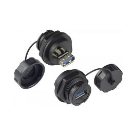 Good Connections Alcasa IC04-U304 USB 3.0 A-A Hembra Negro IP65 IP67