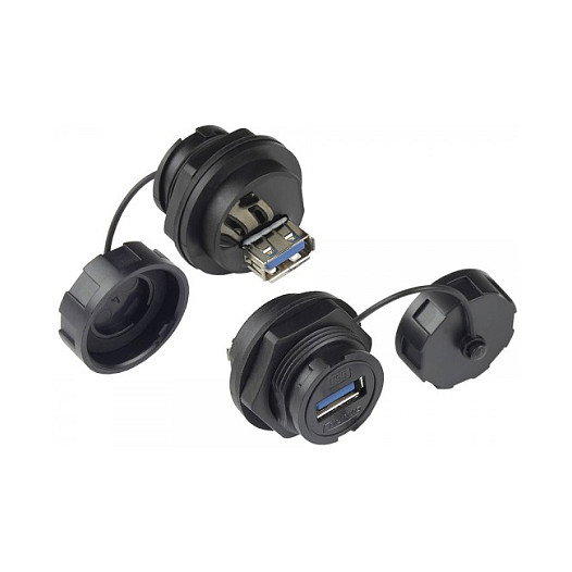 Good Connections Alcasa IC04-U304 USB 3.0 A-A Hembra Negro IP65 IP67 Good Connections Alcasa IC04-U304 USB 3.0 A-A Hembra Negro IP65 IP67